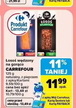 Carrefour Łosoś wędzony na gorąco naturalny Carrefour oferta