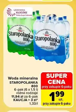 Carrefour Woda mineralna Staropolanka 800 oferta
