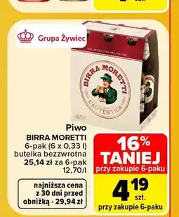 Carrefour Piwo Birra Moretti 6-pak oferta
