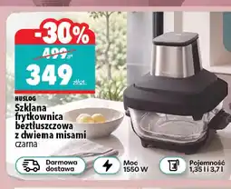 Biedronka Szklana frytkownica beztłuszczowa z dwiema misami czarna Huslog oferta