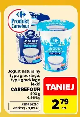 Carrefour Jogurt naturalny typu greckiego Carrefour oferta