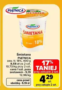 Carrefour Śmietana Piątnica 18% oferta