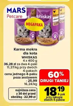 Carrefour Karma mokra dla kota Whiskas 4-pak oferta
