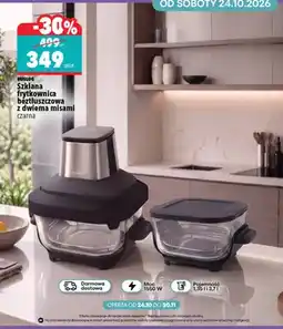 Biedronka Szklana frytkownica beztłuszczowa z dwiema misami czarna Huslog oferta