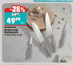 Biedronka Zestaw noży kuchennych 4 elementy taupe BerlingerHaus oferta