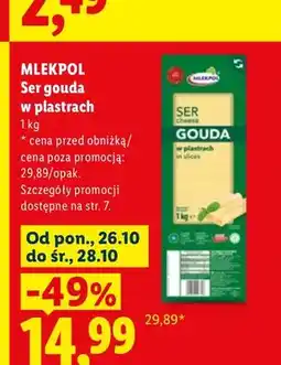 Lidl Ser gouda w plastrach Mlekpol oferta