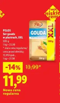 Lidl Ser gouda w plastrach XXL Pilos oferta