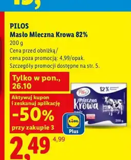 Lidl Masło Mleczna Krowa Pilos 82% oferta