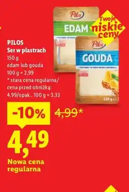 Lidl Ser edam w plastrach Pilos oferta