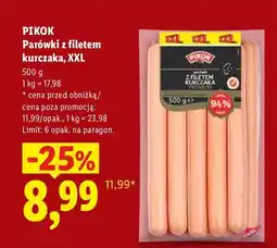 Lidl Parówki z filetem kurczaka XXL Pikok oferta