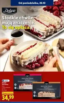 Lidl Tort bezowy z sosem toffi Deluxe oferta
