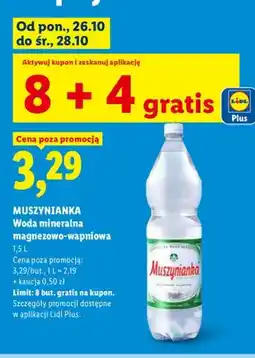 Lidl Woda mineralna gazowana magnezowo-wapniowa Muszynianka oferta