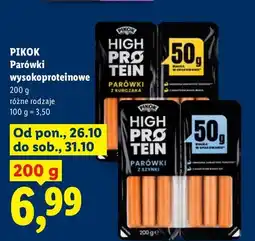 Lidl Parówki wysokoproteinowe z kurczaka Pikok oferta
