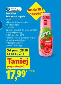 Lidl Koncentrat napoju jabłko-mięta Tymbark oferta
