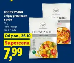 Lidl Chipsy proteinowe z bobu Olives & Sweet Herbs Foods by Ann oferta