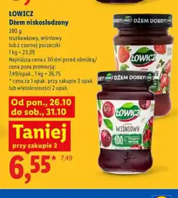 Lidl Dżem niskosłodzony truskawkowy Łowicz oferta