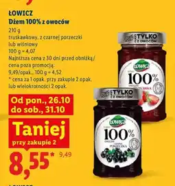Lidl Dżem z owoców truskawkowy Łowicz 100% oferta