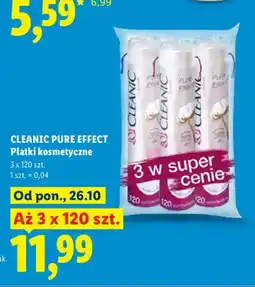 Lidl Płatki kosmetyczne Pure Effect Cleanic 3-pak 120 szt oferta