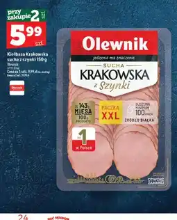 Topaz Kiełbasa krakowska sucha z szynki 150 g Olewnik oferta