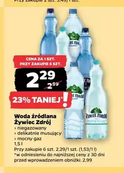 Netto Woda źródlana niegazowana niegazowany Żywiec Zdrój oferta