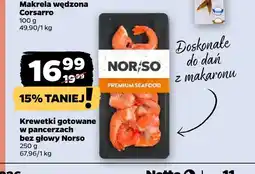 Netto Krewetki gotowane w pancerzach bez głowy Norso oferta