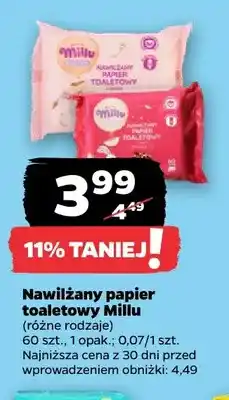 Netto Nawilżany papier toaletowy Millu oferta