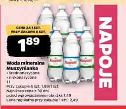 Netto Woda mineralna gazowana Muszynianka średnionasycona oferta