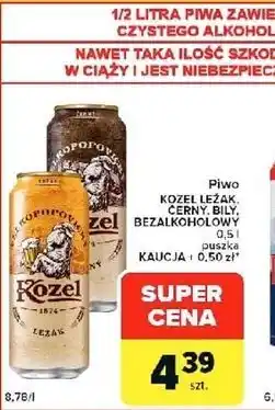 Carrefour Express Piwo KOZEL LEŽÁK, ČERNÝ, BÍLÝ, BEZALKOHOLOWY 0,5 l puszka oferta