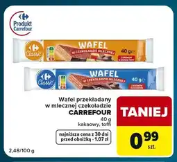 Globi Wafel przekładany w mlecznej czekoladzie kakaowy Carrefour oferta