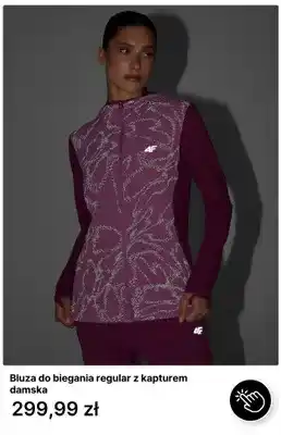 Bluza do biegania regular z kapturem damska 4F