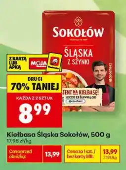 Biedronka Kiełbasa śląska z szynki Sokołów oferta