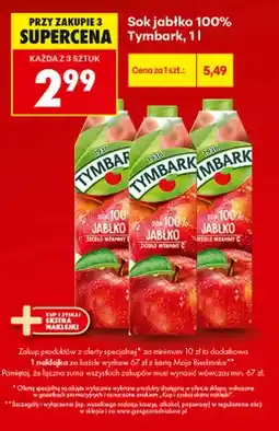 Biedronka Sok jabłko Tymbark 100% oferta