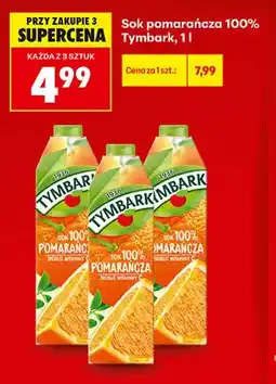 Biedronka Sok pomarańcza Tymbark 100% oferta