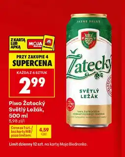Biedronka Piwo Žatecký Světlý Ležák oferta