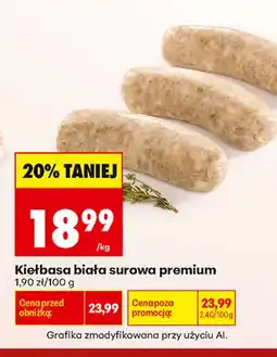 Biedronka Kiełbasa biała surowa premium oferta