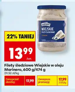 Biedronka Filety śledziowe wiejskie w oleju Marinero oferta