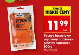 Biedronka Pstrąg łososiowy wędzony na zimno plastry Marinero oferta