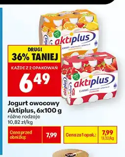 Biedronka Jogurt owocowy Aktiplus 6-pak oferta