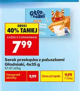 Biedronka Serek przekąska z paluszkami Głodniaki 4-pak oferta