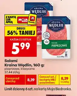 Biedronka Salami pieprzowe Kraina Wędlin oferta