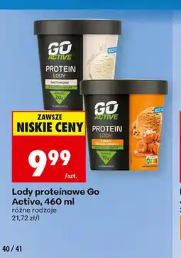 Biedronka Lody proteinowe śmietankowe Go Active oferta