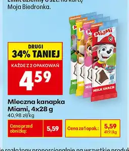 Biedronka Mleczna kanapka Miami 4-pak oferta