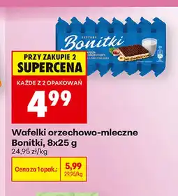 Biedronka Wafelki orzechowo-mleczne Bonitki 8-pak oferta