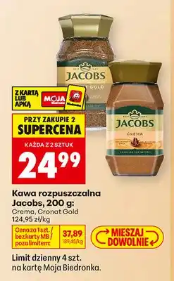Biedronka Kawa rozpuszczalna Jacobs Crema oferta