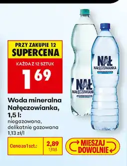 Biedronka Woda mineralna gazowana Nałęczowianka delikatnie oferta