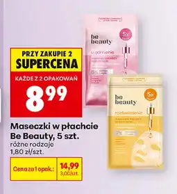 Biedronka Maseczki w płachcie Be Beauty oferta