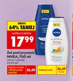 Biedronka Żel pod prysznic Creme Care Nivea oferta