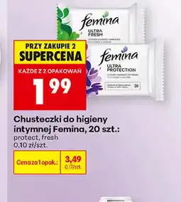Biedronka Chusteczki do higieny intymnej protect Femina oferta