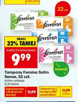 Biedronka Tampony Femina Satin Sense oferta
