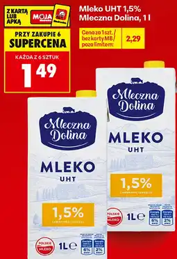 Biedronka Mleko UHT 1,5% Mleczna Dolina oferta